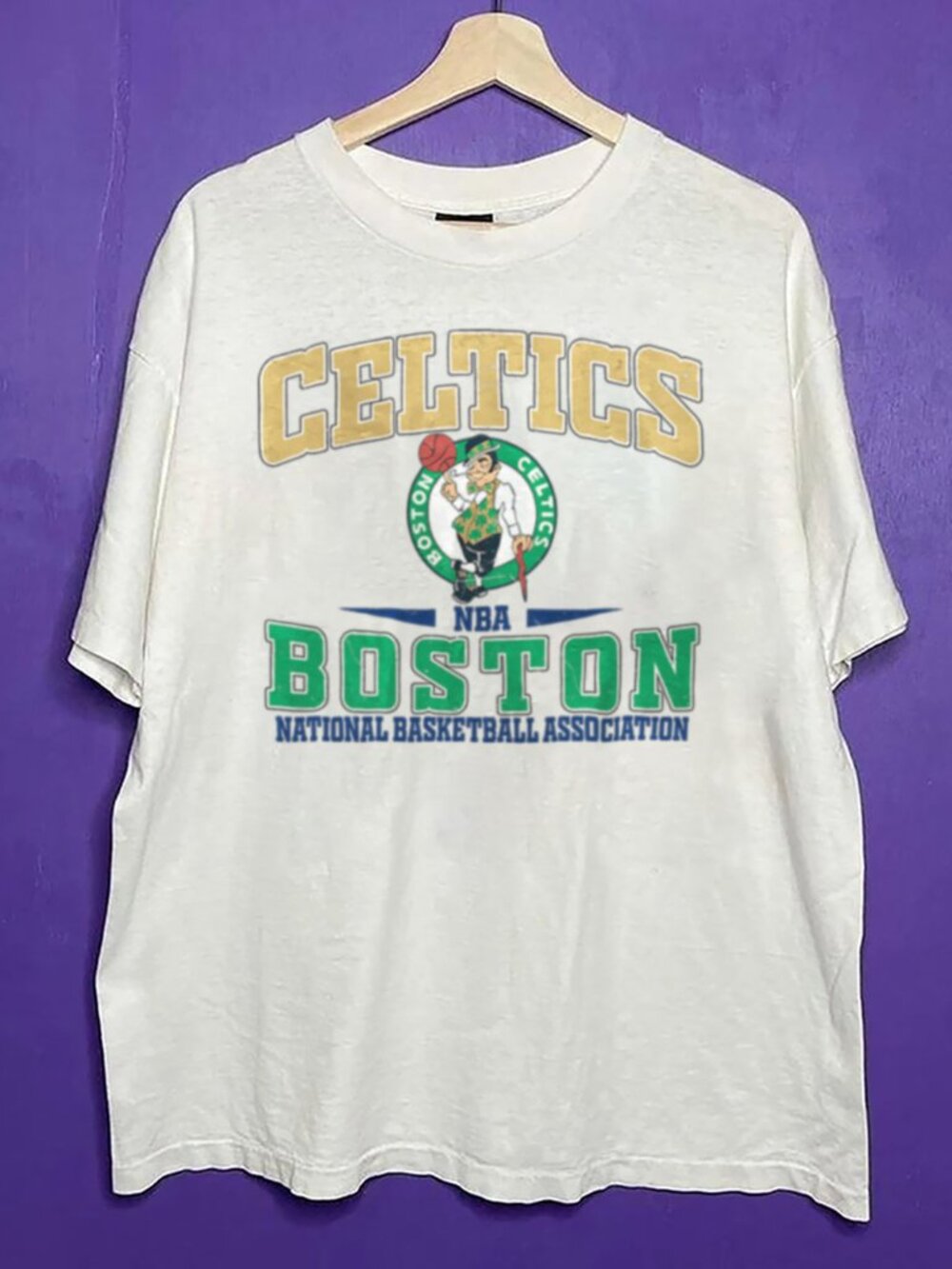 Vintage 90s Boston Celtics Basketball Logo Shirt, Boston Celtics Crewneck Shirt